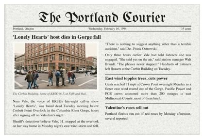 The Portland Courier, Wednesday, February 16, 1994