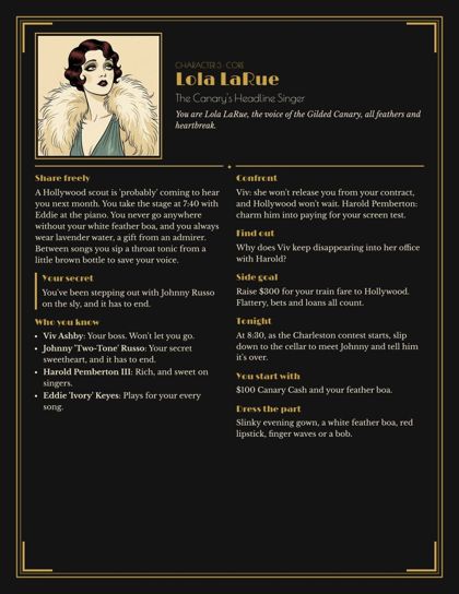 Lola LaRue's character card