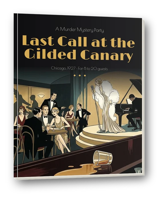 Last Call at the Gilded Canary murder mystery party game