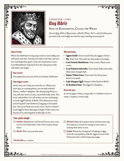 King Aldric's character card