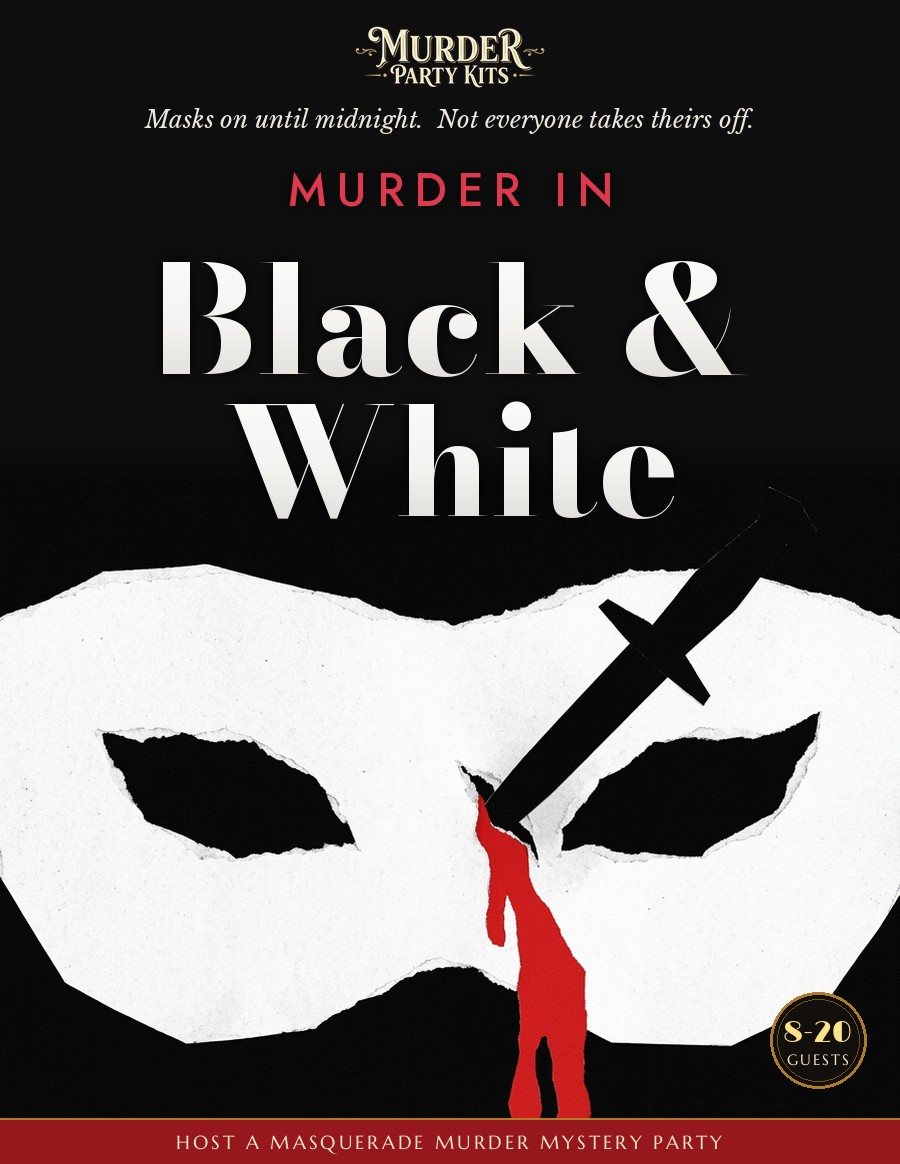 Murder in Black & White murder mystery party game